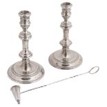 A pair of silver candlesticks, hallmarked London 1971