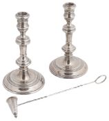 A pair of silver candlesticks, hallmarked London 1971
