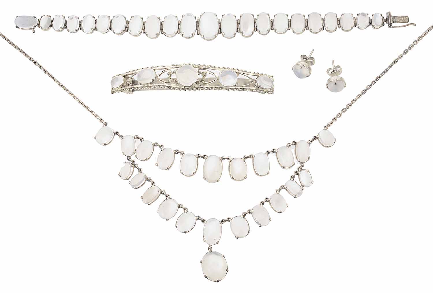 An attractive suite of moonstone set jewellery - Image 2 of 2