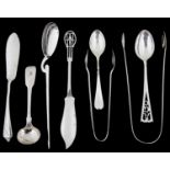 A small collection of Georgian and later silver flatware
