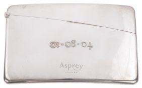 An Asprey silver card case, hallmarked London 2004