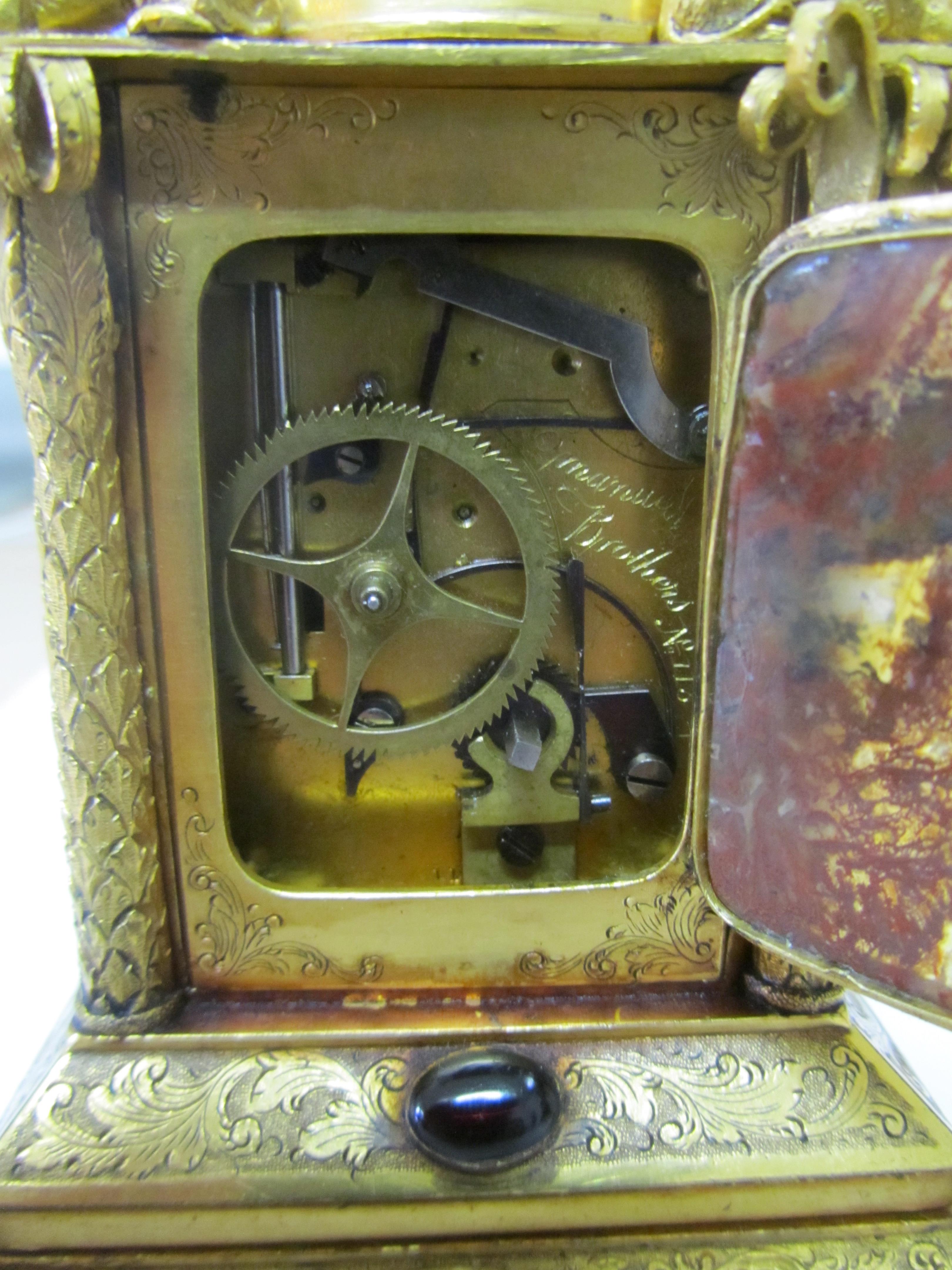 A Victorian small gilt brass Renaissance style clock - Image 10 of 15