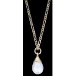 A large natural baroque pearl pendant