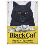 Black Cat Pure Matured Virginia Cigarettes' enamel advertising sign