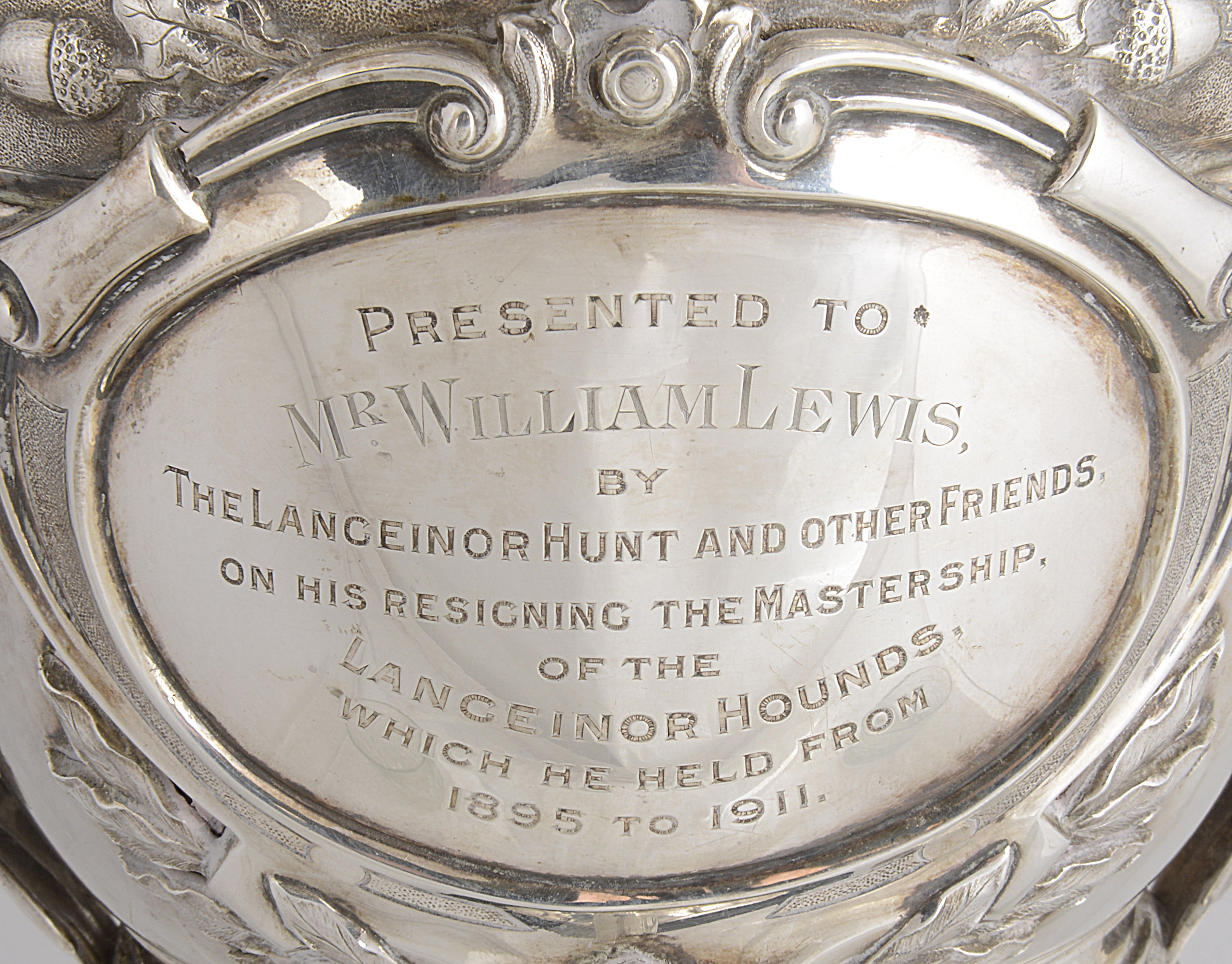 Silver presentation trophy cup and cover for The Langeinor Hunt, 1911 - Image 5 of 7