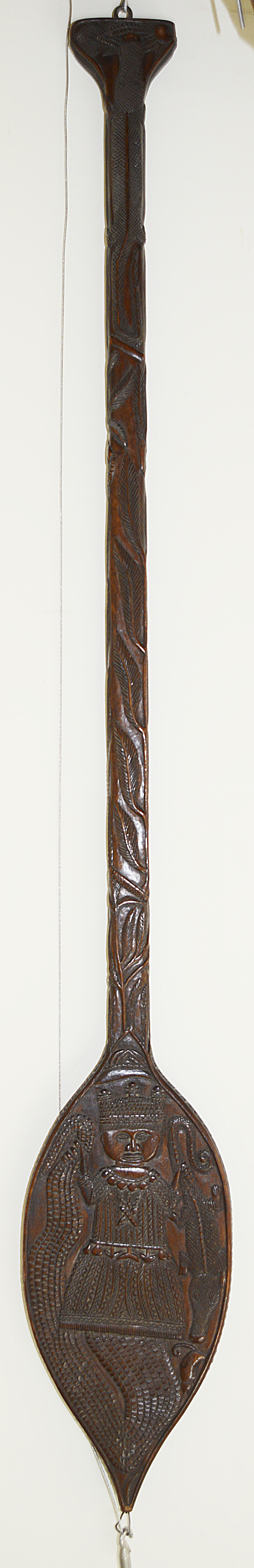 Ethnic ceremonial paddle possibly W. African, late 19th/20th century - Image 2 of 4