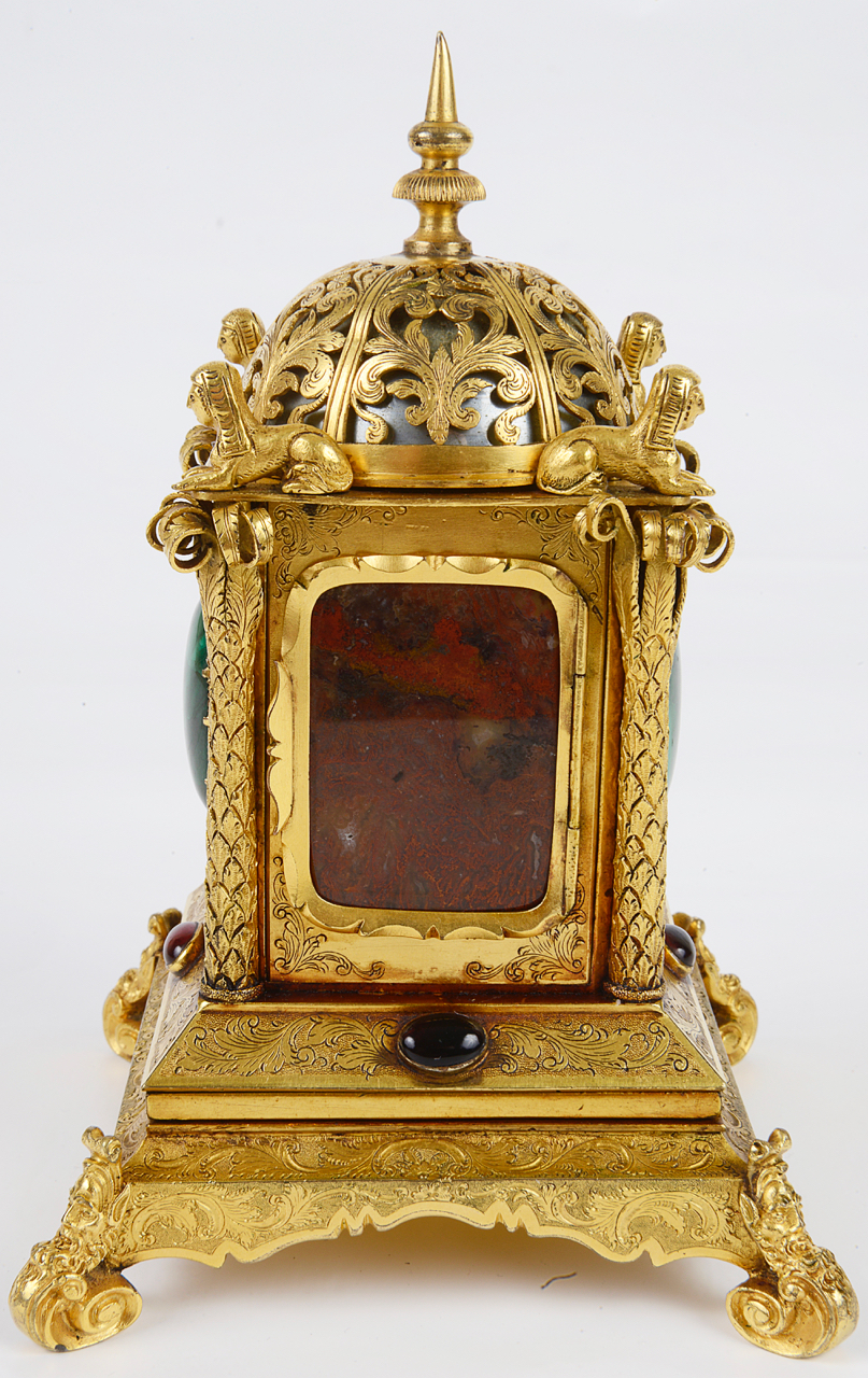 A Victorian small gilt brass Renaissance style clock - Image 2 of 15