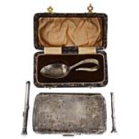 A selection of Vict. and later silver, cigar case, others