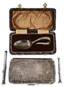 A selection of Vict. and later silver, cigar case, others