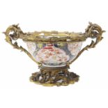 An 18th Chinese Imari twin handled porcelain bowl
