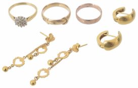 An 18ct gold buckle ring and various other items
