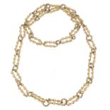 An attractive heavy gold fancy twist link neck chain