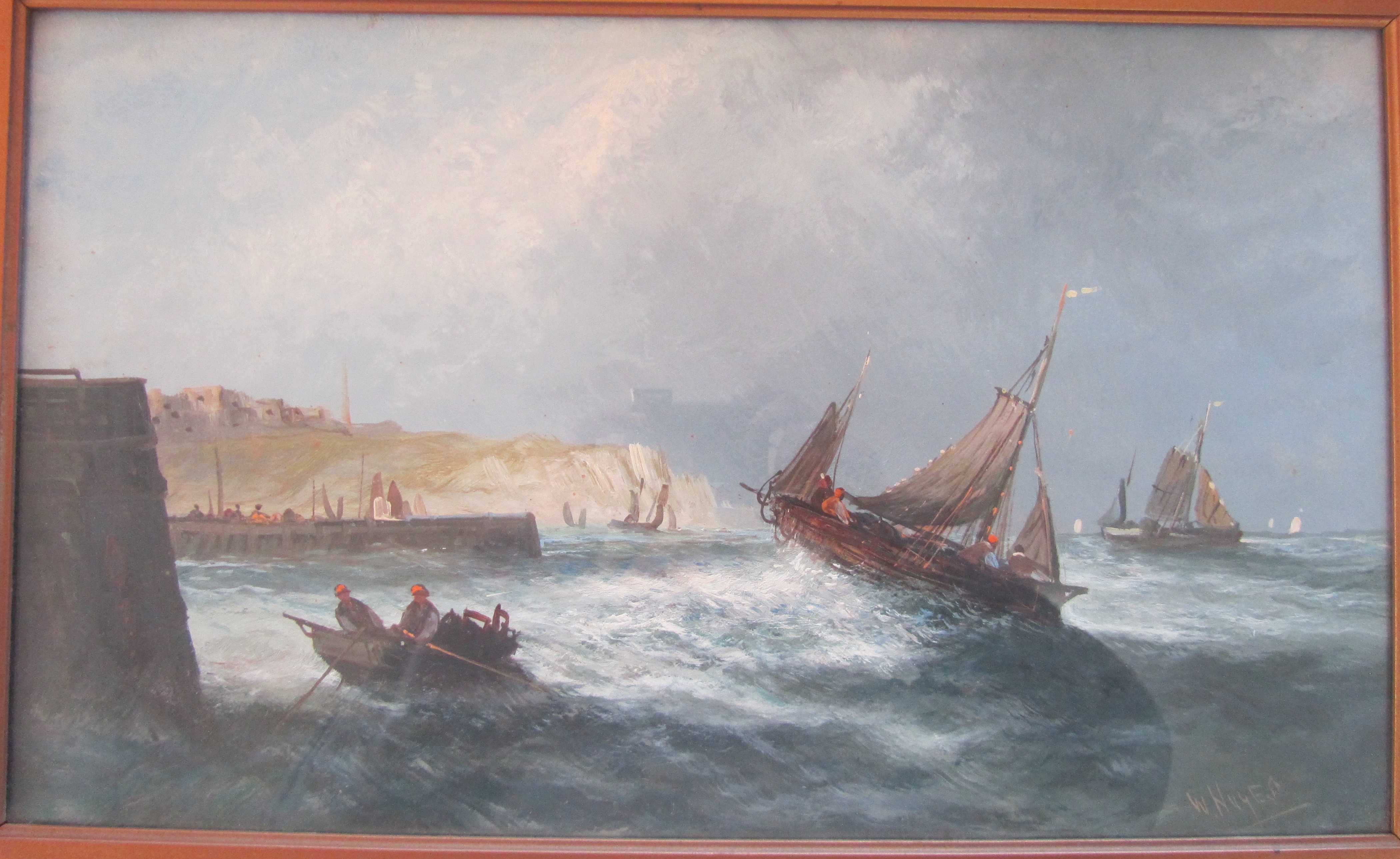 British School, early 20th century 'Boats in the harbour', oil on board - Image 2 of 4