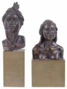 Tom Merrifield (Australian, b.1932) Two bronze busts of R Nureyev & Margot Fontaine