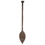Ethnic ceremonial paddle possibly W. African, late 19th/20th century