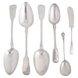 A collection of Georgian and later silver flatware