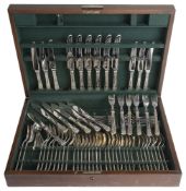 A cased suite of silver flatware, Sheffield 1963/1964/1965/1966/1967