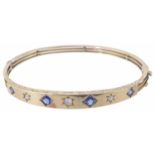 A Victorian sapphire and diamond set bangle