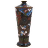 A fine Japanese cloisonné enamelled vase, Meji period