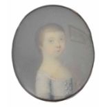 A portrait miniature of a young woman on ivory