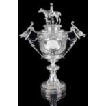 Silver presentation trophy cup and cover for The Langeinor Hunt, 1911