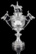 Silver presentation trophy cup and cover for The Langeinor Hunt, 1911