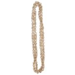 A heavy 9ct gold fancy double link neck chain