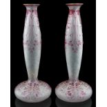 A pair of cameo spill vases possibly Baccarat