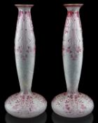 A pair of cameo spill vases possibly Baccarat