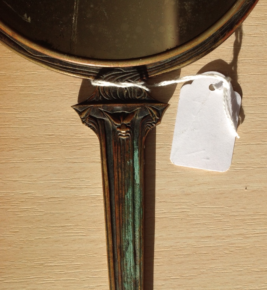 A rare bronze hand held mirror by René Lalique - Image 8 of 24