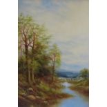 G JENNINGS, PAIR OF OIL ON CANVASES DEPICTING RIVERSIDE SCENES,