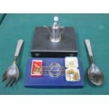 CASED FLATWARE, CUFFLINKS, NAPKIN RING,