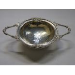 HALLMARKED SILVER TEA STRAINER WITH DISH