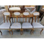 SET OF FOUR UPHOLSTERED SALON STYLE CHAIRS