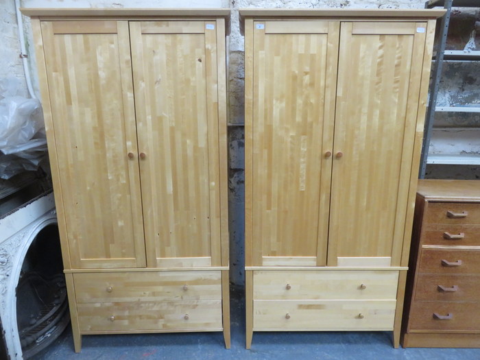 PAIR OF MODERN TWO DOOR WARDROBES