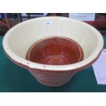 LARGE POTTERY MIXING BOWL AND ANOTHER SMALLER BOWL