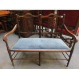 MAHOGANY TWO SEATER CHAIR FORM SETTEE