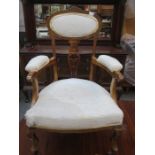 UPHOLSTERED SALON STYLE ARMCHAIR