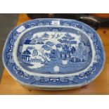 SIX BLUE AND WHITE WILLOW PATTERN ASHETTES