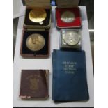 MIXED LOT OF SILVER AND OTHER COINAGE, COMMEMORATIVE MEDALLION, ETC.