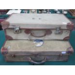 TWO VINTAGE DEMOB SUITCASES