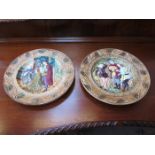 PAIR OF BESWICK RELIEF DECORATED WALL PLATES,