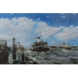 THOMAS H SHUTTLEWORTH, PENCIL SIGNED LIMITED EDITION POLYCHROME PRINT DEPICTING A BUSY SEASCAPE,