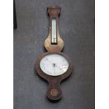 ANTIQUE INLAID WALL BAROMETER,