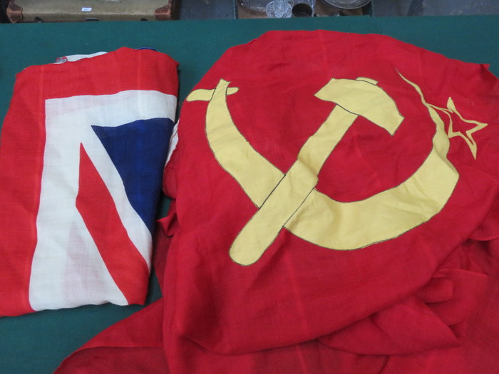 UNION JACK FLAG AND SOVIET UNION FLAG