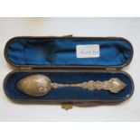 CASED VICTORIAN HALLMARKED SILVER PRESENTATION SPOON