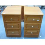 PAIR OF MODERN THREE DRAWER BEDSIDE CHESTS