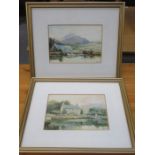 PAIR OF JAMES AITKEN COTTAGE SCENE WATERCOLOURS