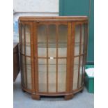 BOW FRONTED SINGLE DOOR GLAZED DISPLAY CABINET