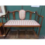 ART NOUVEAU STYLE INLAID MAHOGANY SALON STYLE SETTEE